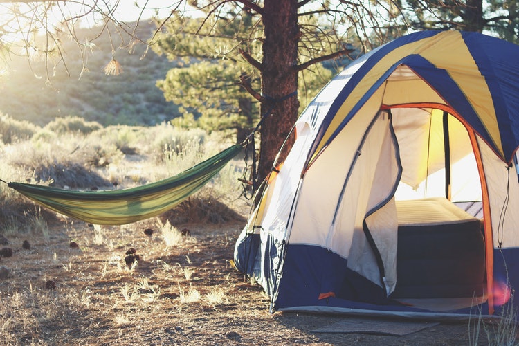 Tent, hammock and light pillow